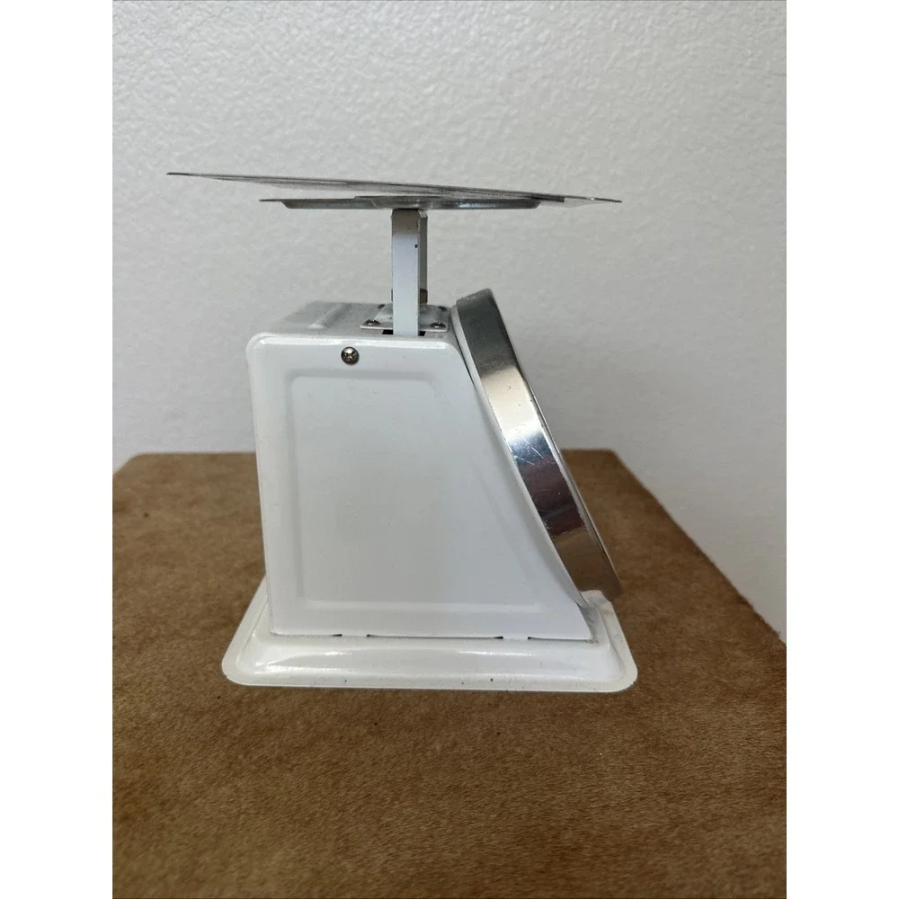 Vintage Hanson Model 2000 Kitchen Utility Scale 25 lb. White‎ Metal Made in USA